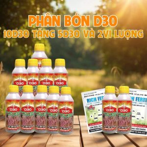 mua 10 chai D30 tặng 2 chai D30 và 2 gói vi lượng Rich Ferti