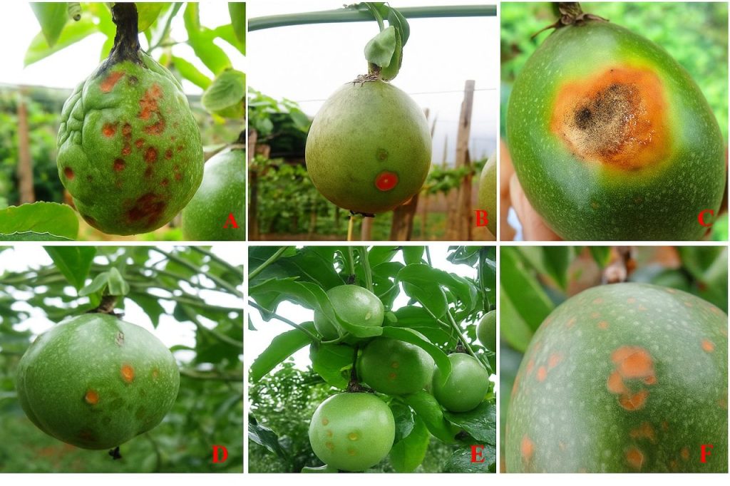 Triệu chứng bệnh đốm nâu trên quả chanh dây